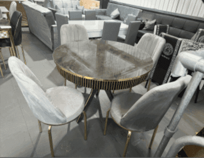 Classic Marble Dining Table UK | Shop Marble Dining Tables Online | 4 Chairs | Free Delivery